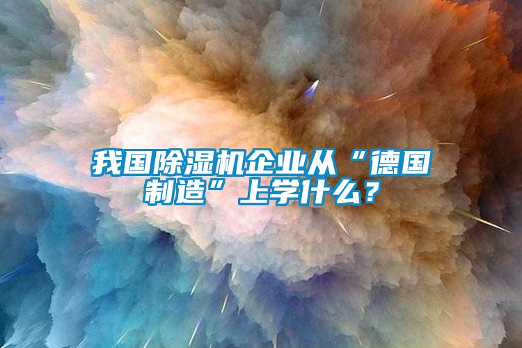 我國除濕機(jī)企業(yè)從“德國制造”上學(xué)什么？