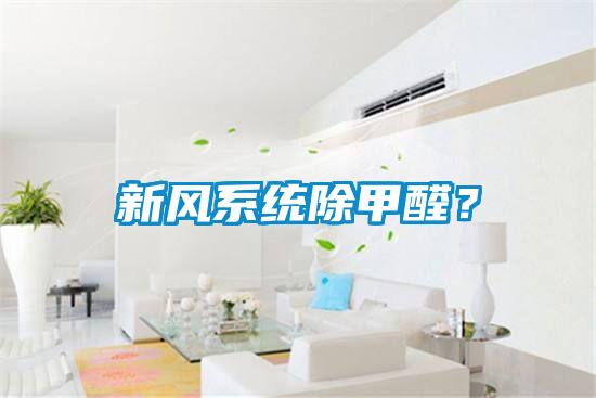 新風系統(tǒng)除甲醛？