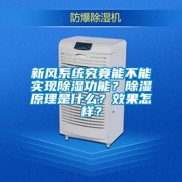 新風系統(tǒng)究竟能不能實現(xiàn)除濕功能？除濕原理是什么？效果怎樣？