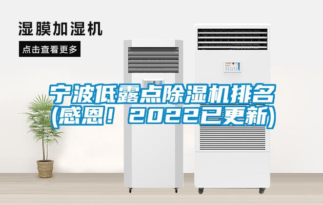 寧波低露點除濕機排名(感恩！2022已更新)