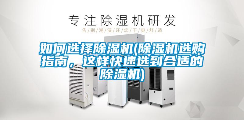 如何選擇除濕機(除濕機選購指南，這樣快速選到合適的除濕機)