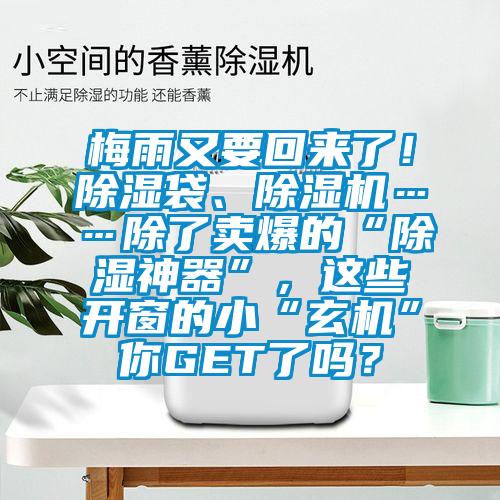 梅雨又要回來了！除濕袋、除濕機(jī)……除了賣爆的“除濕神器”，這些開窗的小“玄機(jī)”你GET了嗎？
