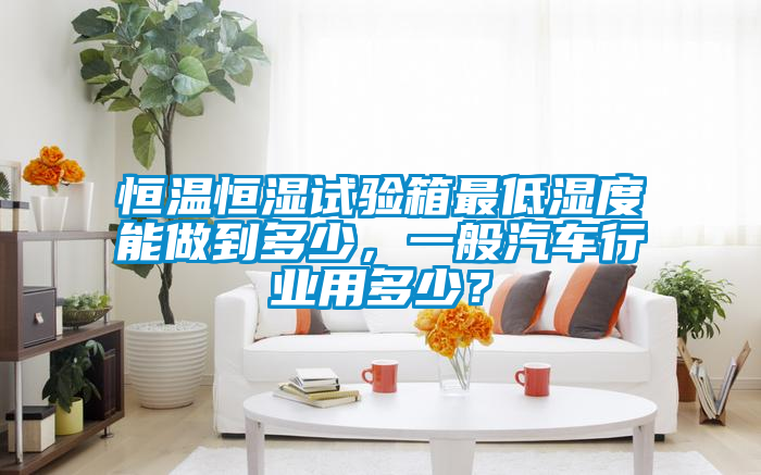 恒溫恒濕試驗箱最低濕度能做到多少，一般汽車行業(yè)用多少？