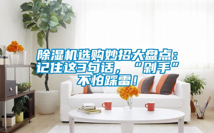 除濕機(jī)選購妙招大盤點(diǎn)：記住這3句話，“剁手”不怕踩雷！